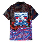 Western Bulldogs ANZAC Day Family Matching Puletasi and Hawaiian Shirt Indigenous Dot Art with Poppy Flower Tribute
