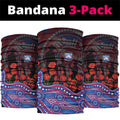 Western Bulldogs ANZAC Day Neck Gaiter Indigenous Dot Art with Poppy Flower Tribute