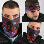 Western Bulldogs ANZAC Day Neck Gaiter Indigenous Dot Art with Poppy Flower Tribute