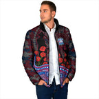 Western Bulldogs ANZAC Day Padded Jacket Indigenous Dot Art with Poppy Flower Tribute