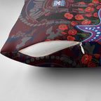 Western Bulldogs ANZAC Day Pillow Cover Indigenous Dot Art with Poppy Flower Tribute
