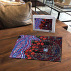Western Bulldogs ANZAC Day Puzzle Indigenous Dot Art with Poppy Flower Tribute