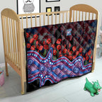 Western Bulldogs ANZAC Day Quilt Indigenous Dot Art with Poppy Flower Tribute