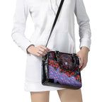 Western Bulldogs ANZAC Day Shoulder Handbag Indigenous Dot Art with Poppy Flower Tribute