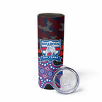 Western Bulldogs ANZAC Day Skinny Tumbler Indigenous Dot Art with Poppy Flower Tribute