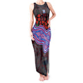 Western Bulldogs ANZAC Day Tank Maxi Dress Indigenous Dot Art with Poppy Flower Tribute