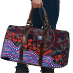 Western Bulldogs ANZAC Day Travel Bag Indigenous Dot Art with Poppy Flower Tribute