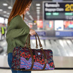 Western Bulldogs ANZAC Day Travel Bag Indigenous Dot Art with Poppy Flower Tribute