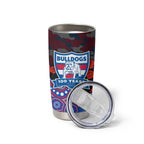 Western Bulldogs ANZAC Day Tumbler Cup Indigenous Dot Art with Poppy Flower Tribute