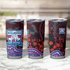 Western Bulldogs ANZAC Day Tumbler Cup Indigenous Dot Art with Poppy Flower Tribute