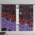 Western Bulldogs ANZAC Day Window Curtain Indigenous Dot Art with Poppy Flower Tribute