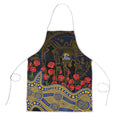 West Coast Eagles ANZAC Day Apron Indigenous Dot Art with Poppy Flower Tribute