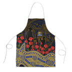 West Coast Eagles ANZAC Day Apron Indigenous Dot Art with Poppy Flower Tribute