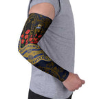West Coast Eagles ANZAC Day Arm Sleeves Indigenous Dot Art with Poppy Flower Tribute