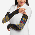 West Coast Eagles ANZAC Day Arm Sleeves Indigenous Dot Art with Poppy Flower Tribute