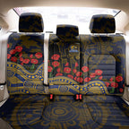 West Coast Eagles ANZAC Day Back Car Seat Cover Indigenous Dot Art with Poppy Flower Tribute