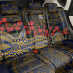 West Coast Eagles ANZAC Day Back Car Seat Cover Indigenous Dot Art with Poppy Flower Tribute