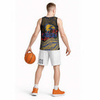 West Coast Eagles ANZAC Day Basketball Jersey Indigenous Dot Art with Poppy Flower Tribute