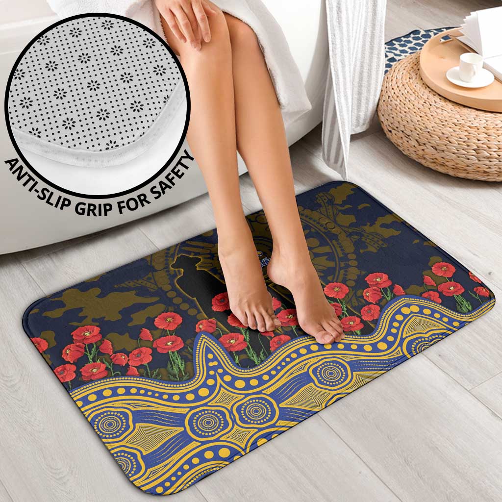 West Coast Eagles ANZAC Day Bathroom Set Indigenous Dot Art with Poppy Flower Tribute