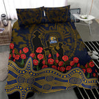 West Coast Eagles ANZAC Day Bedding Set Indigenous Dot Art with Poppy Flower Tribute