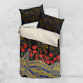 West Coast Eagles ANZAC Day Bedding Set Indigenous Dot Art with Poppy Flower Tribute