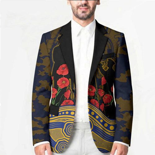 West Coast Eagles ANZAC Day Blazer Indigenous Dot Art with Poppy Flower Tribute