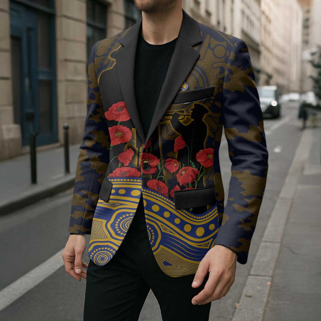 West Coast Eagles ANZAC Day Blazer Indigenous Dot Art with Poppy Flower Tribute