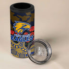 West Coast Eagles ANZAC Day 4 in 1 Can Cooler Tumbler Indigenous Dot Art with Poppy Flower Tribute