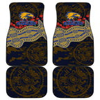West Coast Eagles ANZAC Day Car Mats Indigenous Dot Art with Poppy Flower Tribute