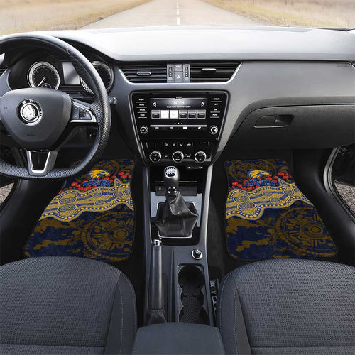 West Coast Eagles ANZAC Day Car Mats Indigenous Dot Art with Poppy Flower Tribute