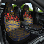 West Coast Eagles ANZAC Day Car Seat Cover Indigenous Dot Art with Poppy Flower Tribute
