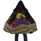 West Coast Eagles ANZAC Day Cloak Indigenous Dot Art with Poppy Flower Tribute