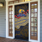West Coast Eagles ANZAC Day Door Cover Indigenous Dot Art with Poppy Flower Tribute