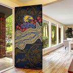West Coast Eagles ANZAC Day Door Cover Indigenous Dot Art with Poppy Flower Tribute