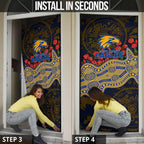 West Coast Eagles ANZAC Day Door Cover Indigenous Dot Art with Poppy Flower Tribute