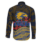 West Coast Eagles ANZAC Day Family Matching Summer Maxi Dress and Hawaiian Shirt Indigenous Dot Art with Poppy Flower Tribute