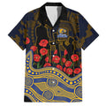 West Coast Eagles ANZAC Day Hawaiian Shirt Indigenous Dot Art with Poppy Flower Tribute