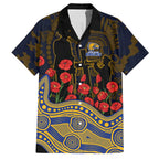 West Coast Eagles ANZAC Day Hawaiian Shirt Indigenous Dot Art with Poppy Flower Tribute
