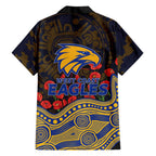 West Coast Eagles ANZAC Day Hawaiian Shirt Indigenous Dot Art with Poppy Flower Tribute