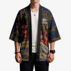 West Coast Eagles ANZAC Day Kimono Indigenous Dot Art with Poppy Flower Tribute