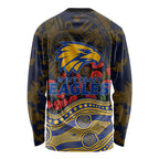 West Coast Eagles ANZAC Day Long Sleeve Shirt Indigenous Dot Art with Poppy Flower Tribute