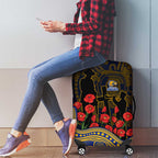 West Coast Eagles ANZAC Day Luggage Cover Indigenous Dot Art with Poppy Flower Tribute