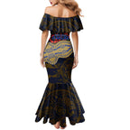 West Coast Eagles ANZAC Day Mermaid Dress Indigenous Dot Art with Poppy Flower Tribute