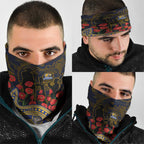 West Coast Eagles ANZAC Day Neck Gaiter Indigenous Dot Art with Poppy Flower Tribute