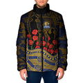 West Coast Eagles ANZAC Day Padded Jacket Indigenous Dot Art with Poppy Flower Tribute