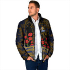 West Coast Eagles ANZAC Day Padded Jacket Indigenous Dot Art with Poppy Flower Tribute