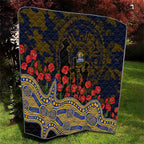 West Coast Eagles ANZAC Day Quilt Indigenous Dot Art with Poppy Flower Tribute