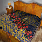 West Coast Eagles ANZAC Day Quilt Indigenous Dot Art with Poppy Flower Tribute