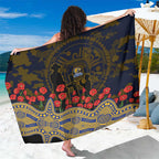 West Coast Eagles ANZAC Day Sarong Indigenous Dot Art with Poppy Flower Tribute