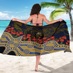 West Coast Eagles ANZAC Day Sarong Indigenous Dot Art with Poppy Flower Tribute